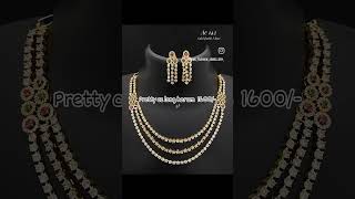 Cz long haramweddingjewellery lowpricebridaljewellerydesigns shortsvideo treding [upl. by Airrotal]