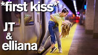 Dance Moms Elliana Walmsley FIRST KISS with JT Church Adorable [upl. by Nolitta]