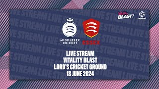 MIDDLESEX V ESSEX LIVE STREAM  VITALITY BLAST [upl. by Zadoc]