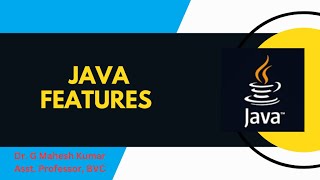 FEATURES OF JAVA [upl. by Eycats]