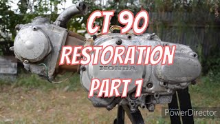 Rusty Honda CT 90 Engine Restoration Journey  Pt 1 [upl. by Hooge]