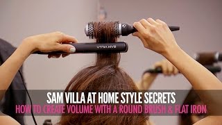 How To Create Volume With a Round Brush and Flat Iron [upl. by Lumbard]