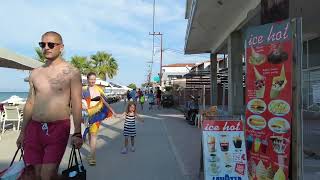 Walking by the Pefkochori beach Halkidiki Greece Day Walking Tour 4K 60FPS [upl. by Mulvihill]