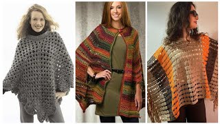 Top 40 Gorgeous girly fashion ideas Crochet pattern Poncho Design for women 2024 [upl. by Lindly]