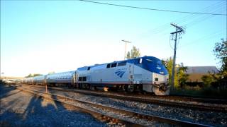 AMTRAK ADIRONDAK TRAIN WHIZZING BY AT SUNSET [upl. by Stich]