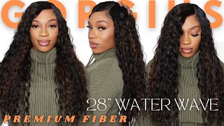 AMAZON 55 Premium Fiber WIG On The Market‼️28” Water Wave Max Parting 🔥Gorgius Wigs [upl. by Otrebcire601]