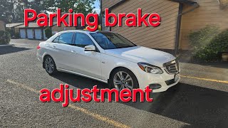 Mercedes benz E class W212 parking brake adjustment [upl. by Yesak]