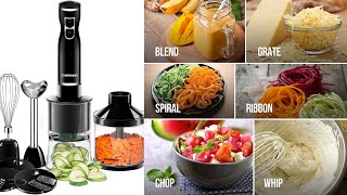 Chefman Electric Spiralizer amp Immersion BlenderVegetable Slicer 6IN1 Food Prep Combo Kit [upl. by Berger977]