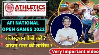 AFI national open games 2022  athletics federation of india  Afi events 2022  AFI certificate [upl. by Yraeg994]