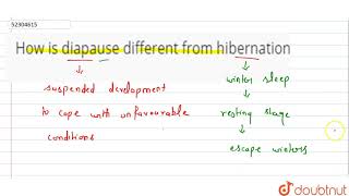 How is diapause different from hibernation  12  ORGANISMS AND POPULATIONS  BIOLOGY  NCERT [upl. by Edylc]