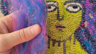 Using Wool Batt for Rug Hooking fun fast and lustrous [upl. by Eirrak]