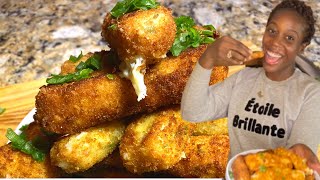 MOUTHWATERING CRAB RANGOON MOZZARELLA STICKS [upl. by Minoru]