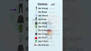 Wichtige deutsche wörter lernen  kleidung  لباس ها deutsch آموزشزبانآلمانی گرامرالمانی زبان [upl. by Materi]