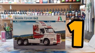 Italeri 124 Scania T143H Full Build Video Part 1 [upl. by Adrianna789]