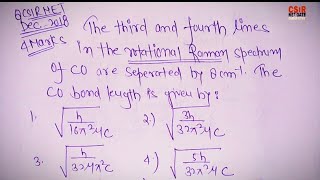 CSIR NET Solution  Rotational Raman spectroscopy Molecular Spectroscopy  CSIR NET GATE CHEMISTRY [upl. by Eisor625]