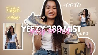 UNBOXING MY FIRST ADIDAS YEEZY BOOST 380 MIST  OUTFIT  with Maybelline [upl. by Samuel749]