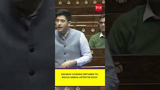 Raghav Chadha RETURNS after 115 days raises Right to Privacy’ issue in Rajya Sabha [upl. by Patin]