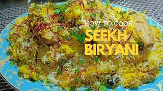 Chicken malai seekh biryani recipe  seekh kabab biryani  dinner recipe kabab recipe25 Dec 2023 [upl. by Ariada477]