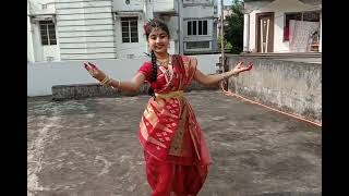 Madhuro Dhoni Baje Dance by ishani💛❤💛 । RABINDRA NRITYA । dance rabindranritya [upl. by Bohun]