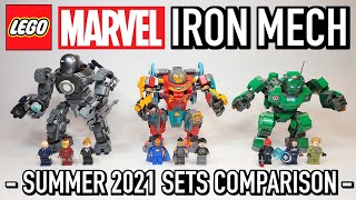 LEGO Marvel Iron Mech Summer 2021 Sets Comparison [upl. by Atthia882]