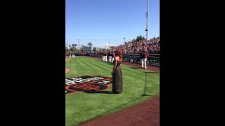 Kristina Keefe singing the National Anthem at SF Giants spring training game Sunday March 8 2015 [upl. by Nasya]