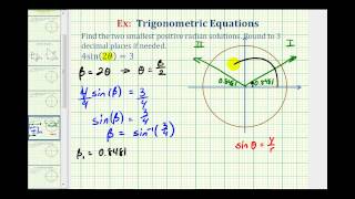 Ex 1 Solve a Trig Equation with Rounded Radian Solutions  Angle Substitution [upl. by Deanne]