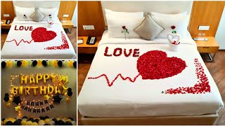 Romantic birthday room decorations for your love  birthday room decoration ideas surprise [upl. by Casper390]