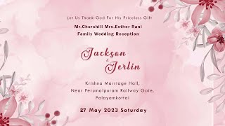 Wedding Reception  Jackson  Jerlin  Live Telecast  Stime Studio Photography [upl. by Jain]