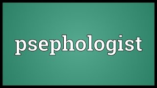 Psephologist Meaning [upl. by Nwahsyar]