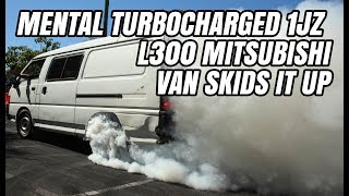 MENTAL 1JZ L300 MITSUBISHI VAN SKIDS UP POWER ON PETRIE [upl. by George]