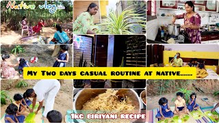 🪷vlog15🙋‍♀️ Two days routine at native house🏡💁‍♀️little things about us👨‍👩‍👦‍👦1kg 🍗 biriyani [upl. by Hnirt]