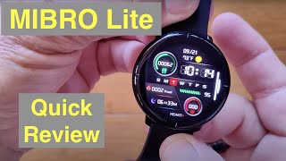 SIMSON MIBRO Lite AMOLED Always On Screen IP68 Bluetooth 50 Sports Smartwatch Quick Overview [upl. by Aidaas513]