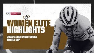 Gavere  Women Elite Highlights  202324 UCI Cyclocross World Cup [upl. by Atnek]