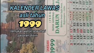 asli kalender lawas tahun 1999temukan weton atau hari pasaran disini [upl. by Humfried]