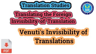 Invisibility of translation  Venuti theory of translation [upl. by Drofnats]