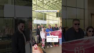 Boman Irani celebrates his birthday at the airport with his fans and a huge banner 😍 shorts [upl. by Zwick]