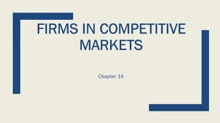 Firms in Competitive Markets 1 [upl. by Hubie]