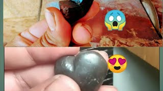 cutting a heart out of bleeding stone hematite [upl. by Gherardo]