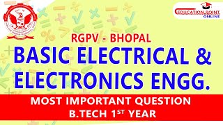 Basic Electrical amp Electronics Engineering BEEE Most Important Topic for RGPV Bhopal 1st Year [upl. by Auqinom]