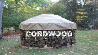 Cordwood Covers 8ft kit for a round holz hausen woodpile stack without the need for a rack [upl. by Enilreug]