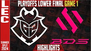 G2 vs BDS Highlights Game 1  LEC Playoffs Lower FINAL Summer 2024  G2 Esports vs Team BDS G1 [upl. by Kass511]