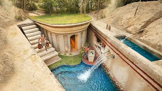 100 Days Building A Modern Underground Hut With A Grass Roof And A Swimming Pool [upl. by Martineau]