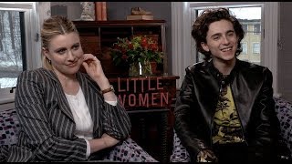 LITTLE WOMEN cast interviews  Ronan Chalamet Gerwig Dern Pugh and Scanlen [upl. by Ely]