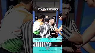 India Vs Georgia ⚡💪💪⚡armwrestling india video viralvideo [upl. by Tremann]