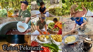 Köy Usulü Üzüm Pekmezi Yaptık🍇 Bir birinden güzel kareler sizlerle 😌 pekmez üzüm [upl. by Macomber]