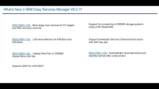 Whats New in IBM Copy Services Manager v63110 [upl. by Atilam]