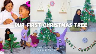 Our TEMU CHRISTMAS TREE  SETTING UP  CHRISTMAS DECOR  VLOGMAS [upl. by Prakash]