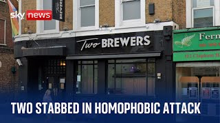 Two men stabbed in homophobic attack in Clapham High Street [upl. by Queenie194]