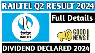 Railtel Q2 Result 2024Railtel Share latest news 2024Railtel Share good news 2024 [upl. by Eyma]