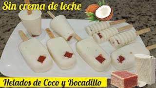 Helados de Coco con bocadillo  Como Hacer Helados de Coco para Negocio [upl. by Yeca]